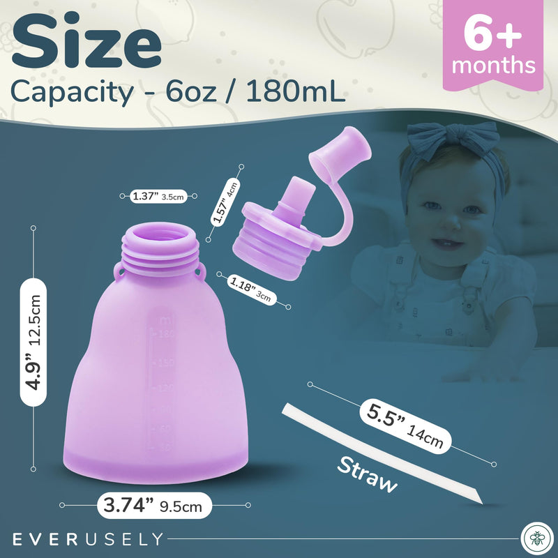 Silicone Reusable Baby Food Pouches - Lavender