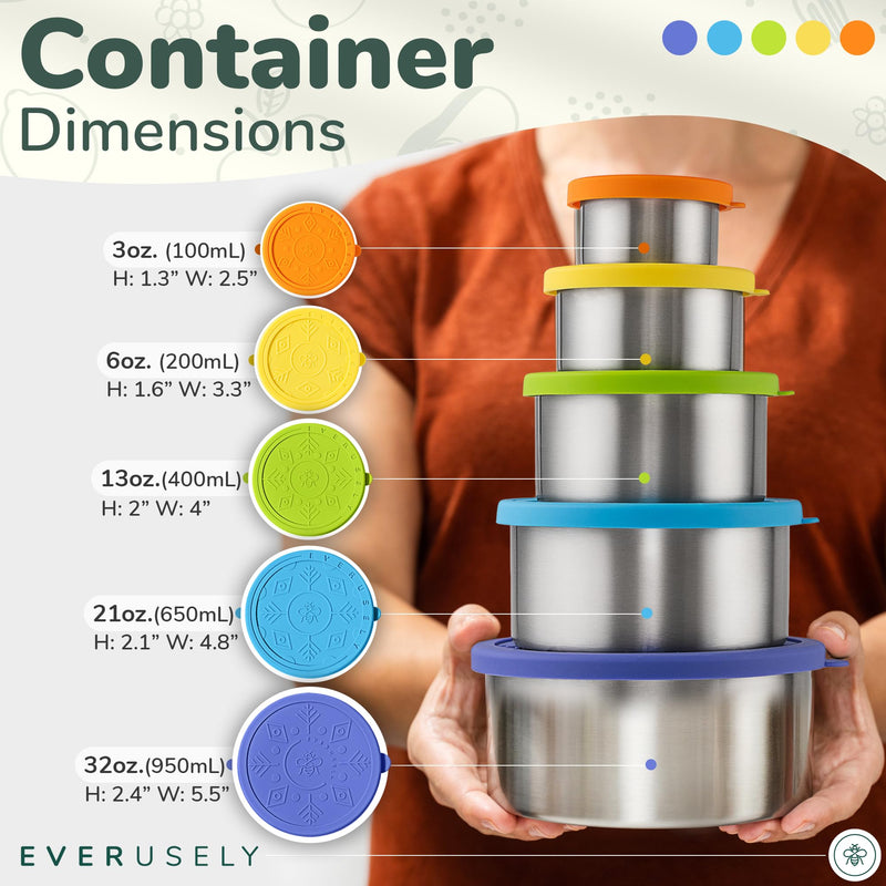 Large 5 Piece Nesting Container Set - Ocean Rainbow